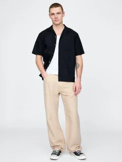 Linen-Cotton '90s Loose Herringbone Pants
