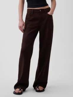 Linen-Cotton Wide-Leg Pants