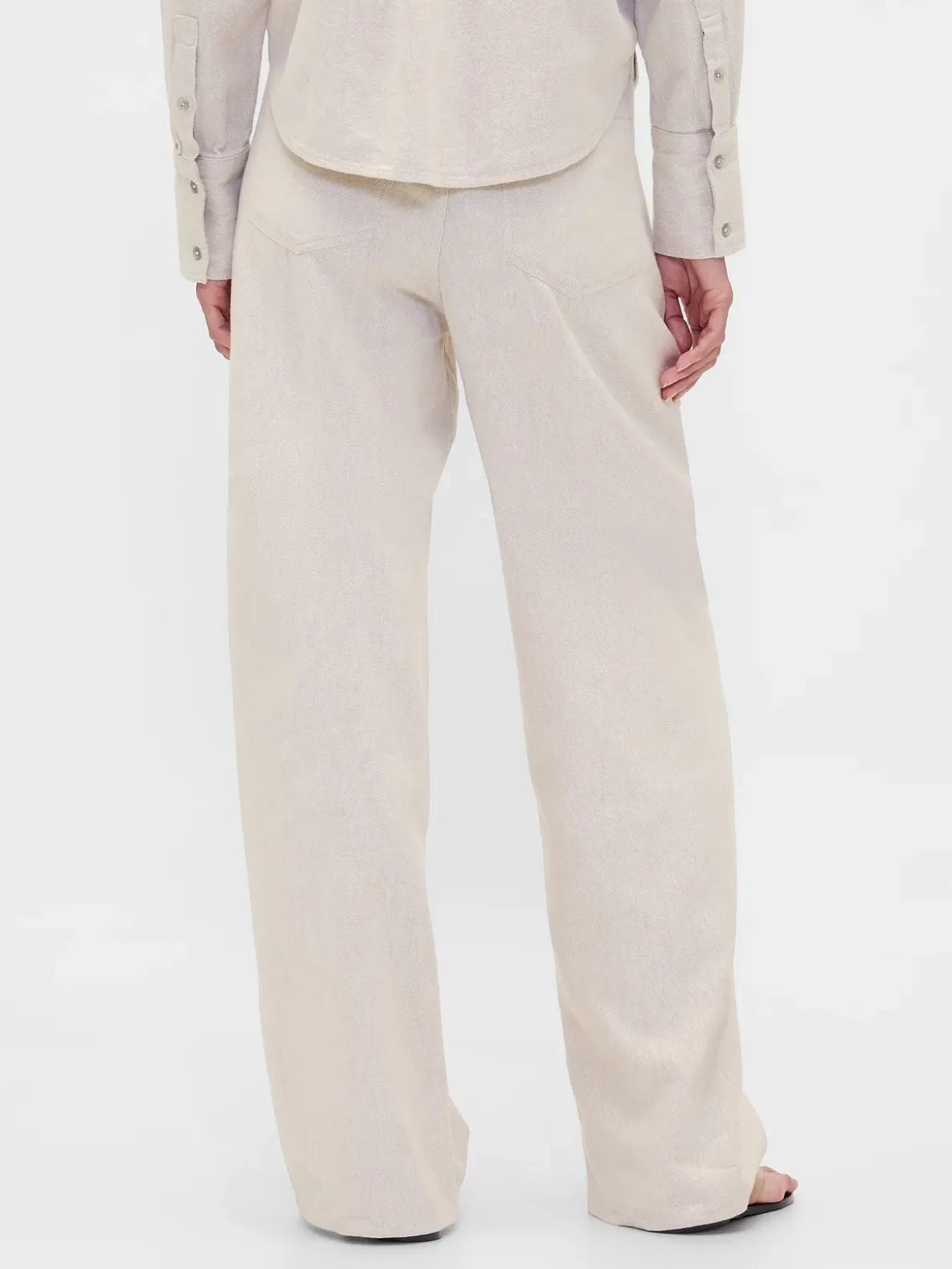 Linen-Cotton Wide-Leg Pants