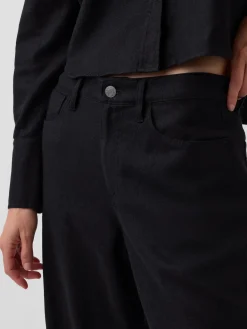 Linen-Cotton Wide-Leg Pants