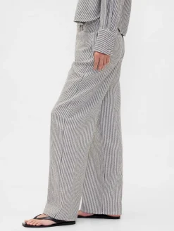 Linen-Cotton Wide-Leg Pants