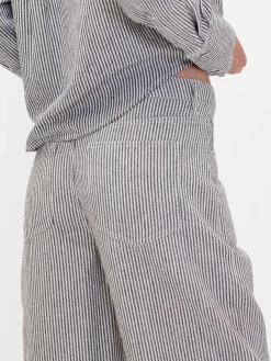 Linen-Cotton Wide-Leg Pants