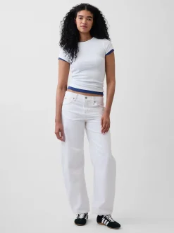 Low Rise Barrel Jeans