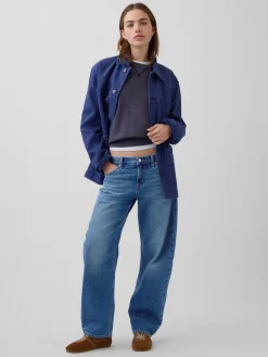 Low Rise Barrel Jeans