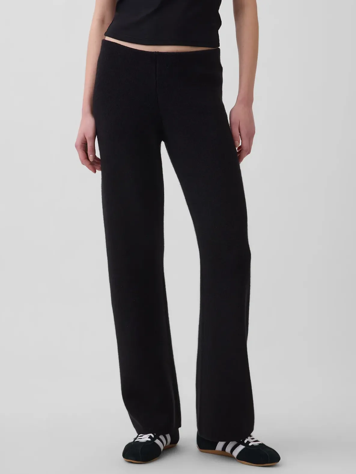 Low Rise Cotton-Blend Boot Sweater Pants