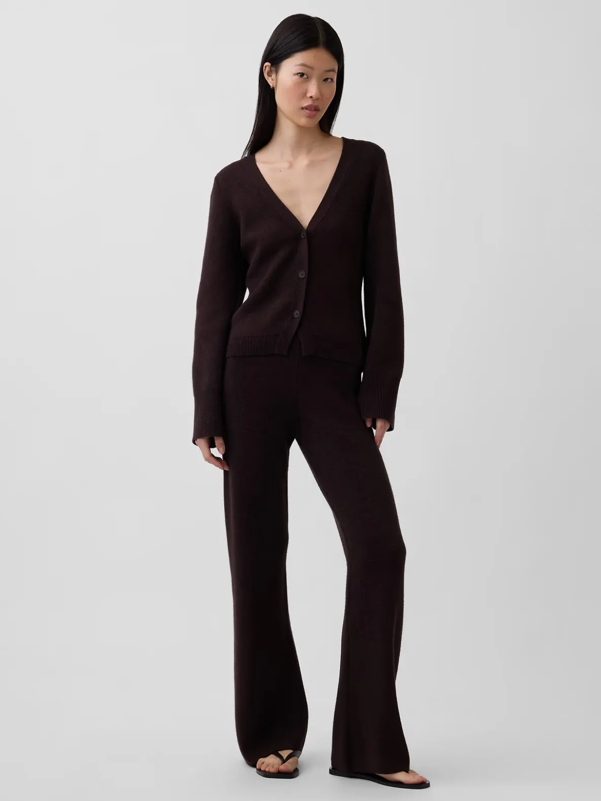 Low Rise Cotton-Blend Boot Sweater Pants