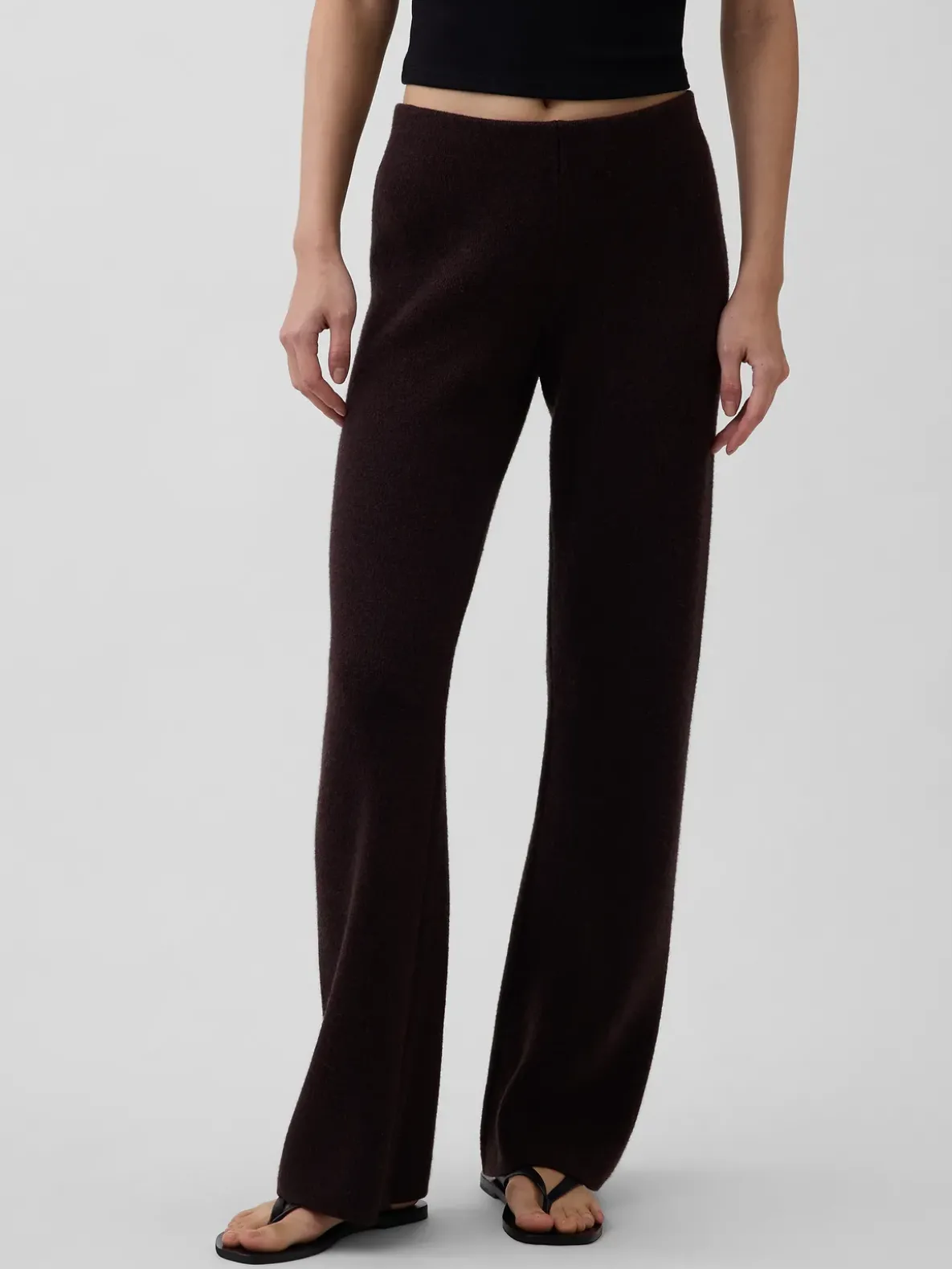 Low Rise Cotton-Blend Boot Sweater Pants