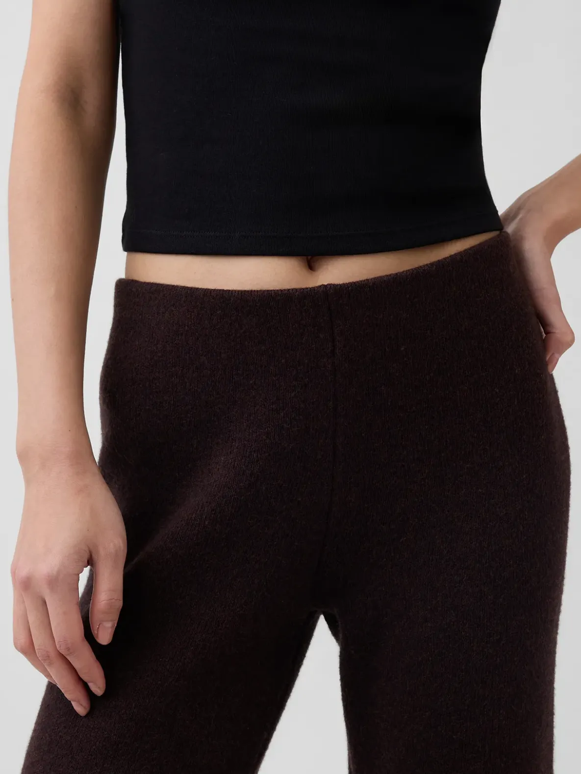 Low Rise Cotton-Blend Boot Sweater Pants