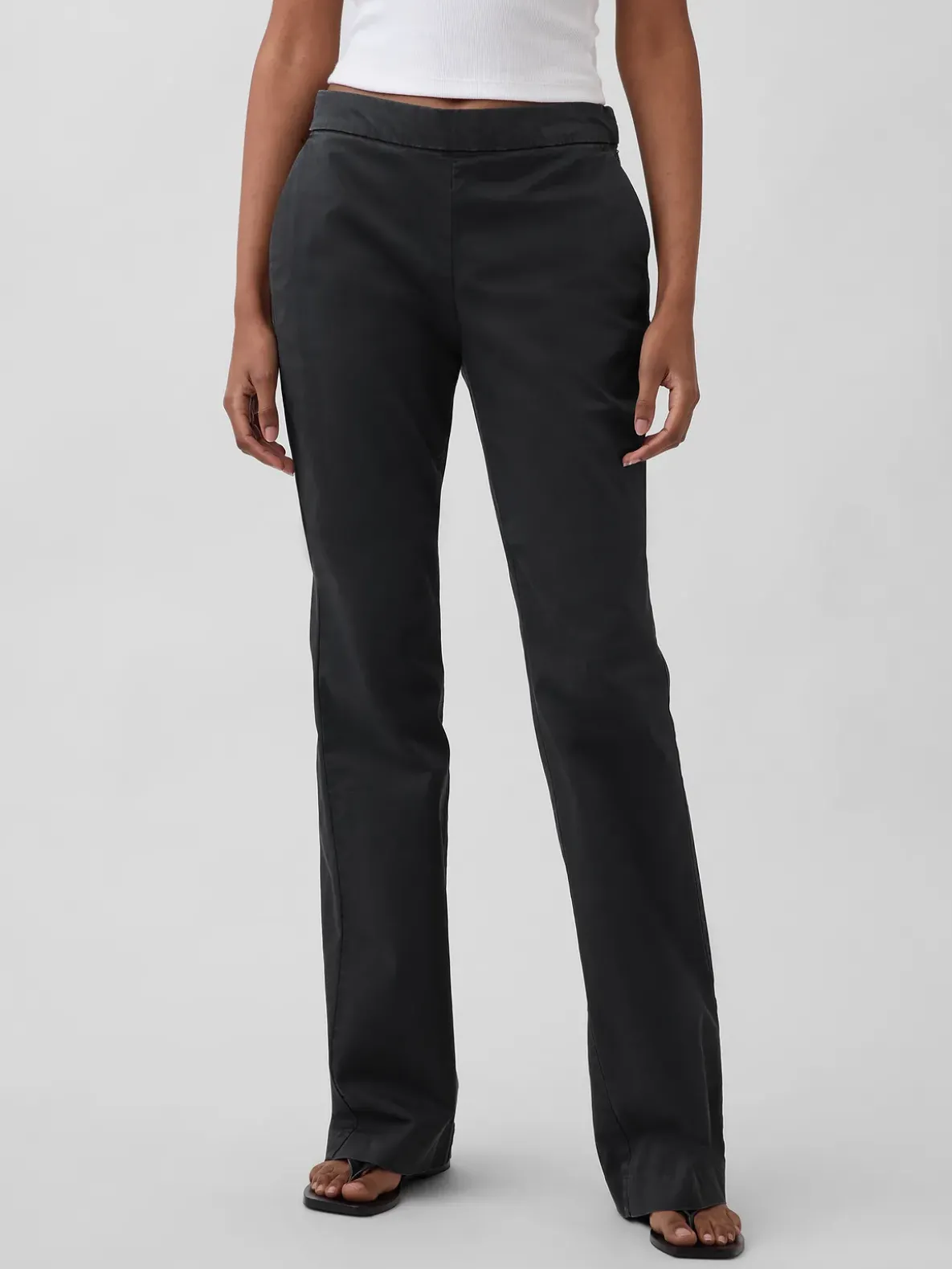 Low Rise Fitted Flare Khakis