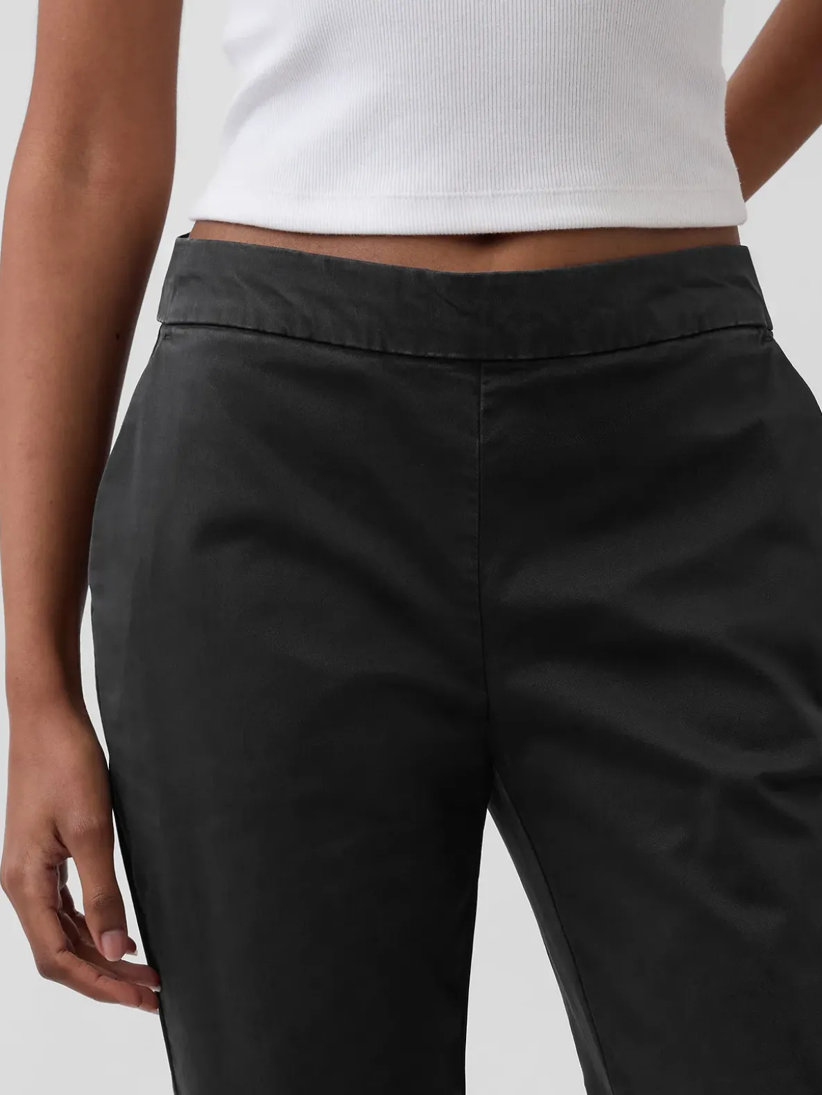 Low Rise Fitted Flare Khakis