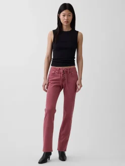 Low Rise Lace-Up '90s Slim Straight Jeans