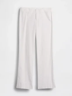 Low Rise Linen-Blend Flare Pants