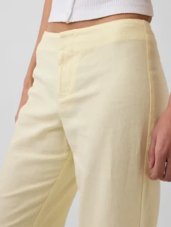 Low Rise Linen-Blend Flare Pants
