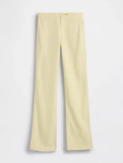 Low Rise Linen-Blend Flare Pants