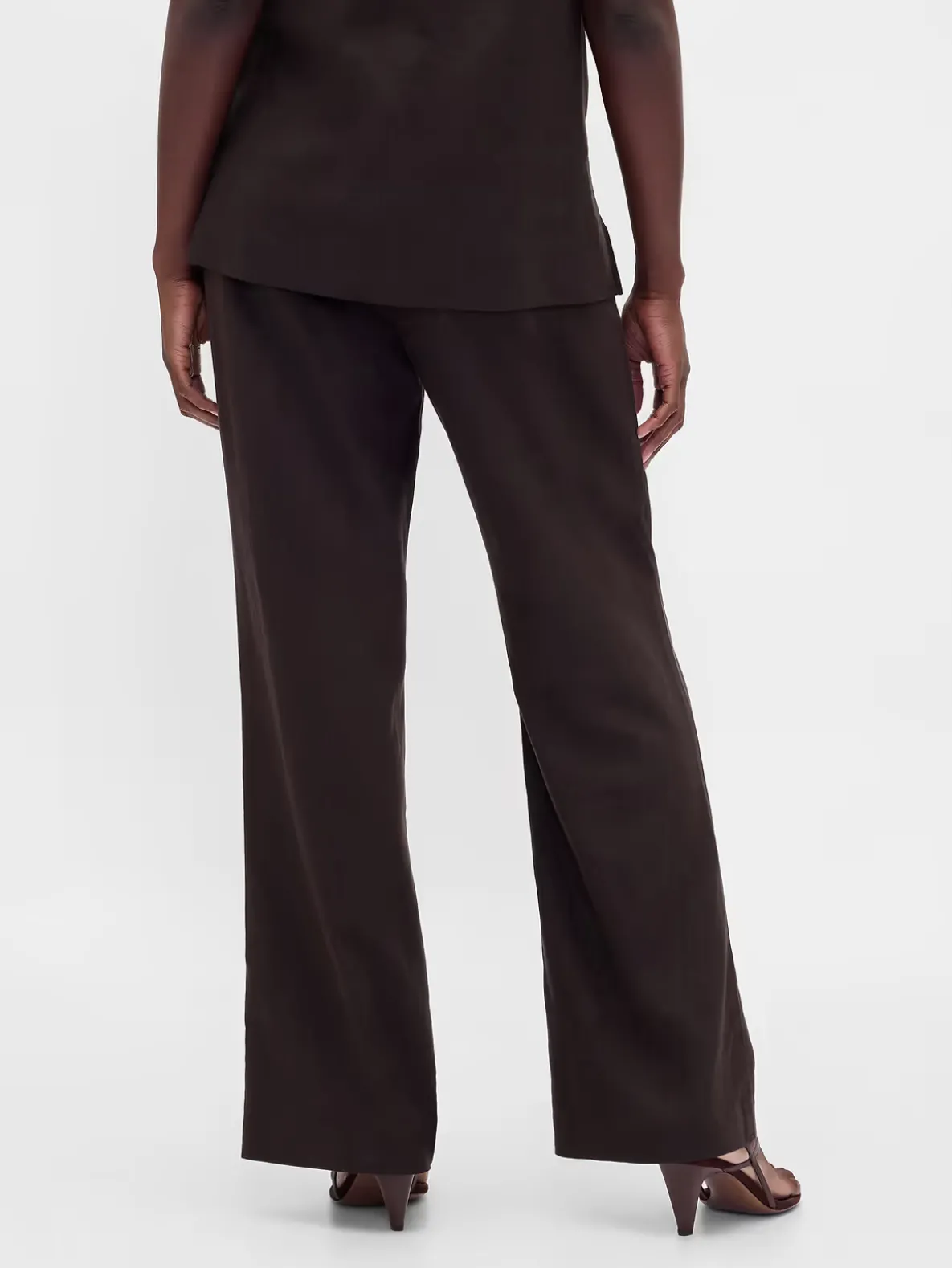 Low Rise Linen-Blend Flare Pants