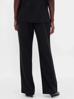 Low Rise Linen-Blend Flare Pants