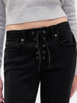 Low Rise Long & Lean Lace-Up Jeans