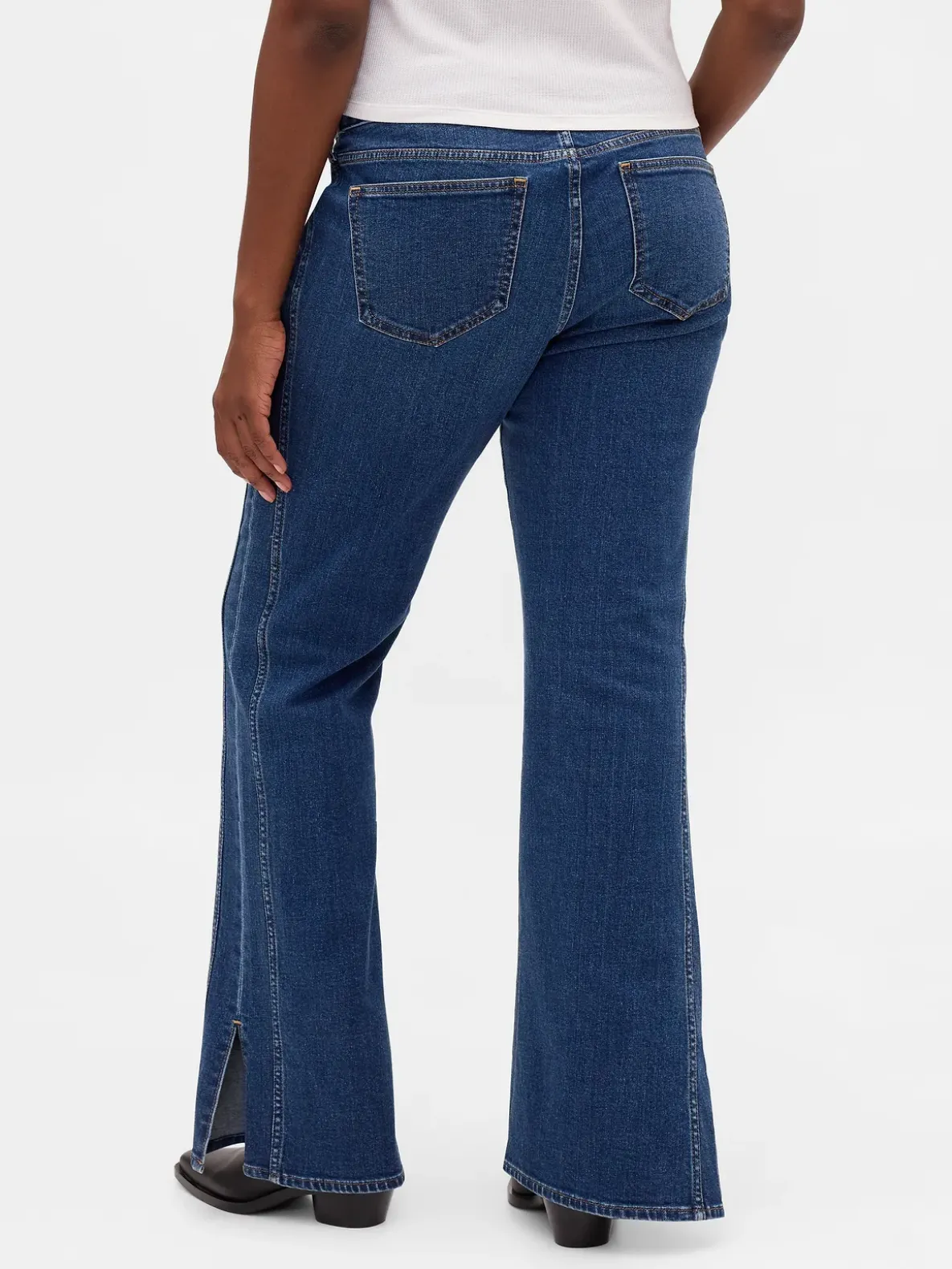 Low Rise Long & Lean Seamed Split-Hem Jeans