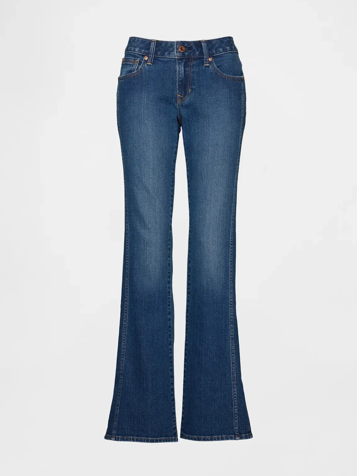 Low Rise Long & Lean Seamed Split-Hem Jeans