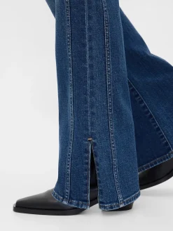 Low Rise Long & Lean Seamed Split-Hem Jeans