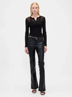 Low Rise Recycled Vegan Leather Long & Lean Pants
