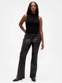 Low Rise Recycled Vegan Leather Long & Lean Pants