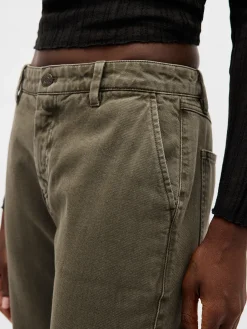 Low Rise Relaxed Flare Khakis