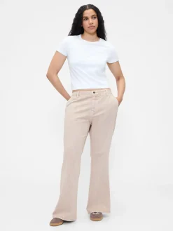 Low Rise Relaxed Flare Khakis
