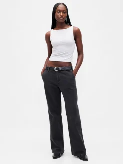 Low Rise Relaxed Flare Khakis