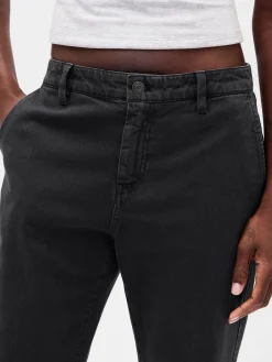 Low Rise Relaxed Flare Khakis