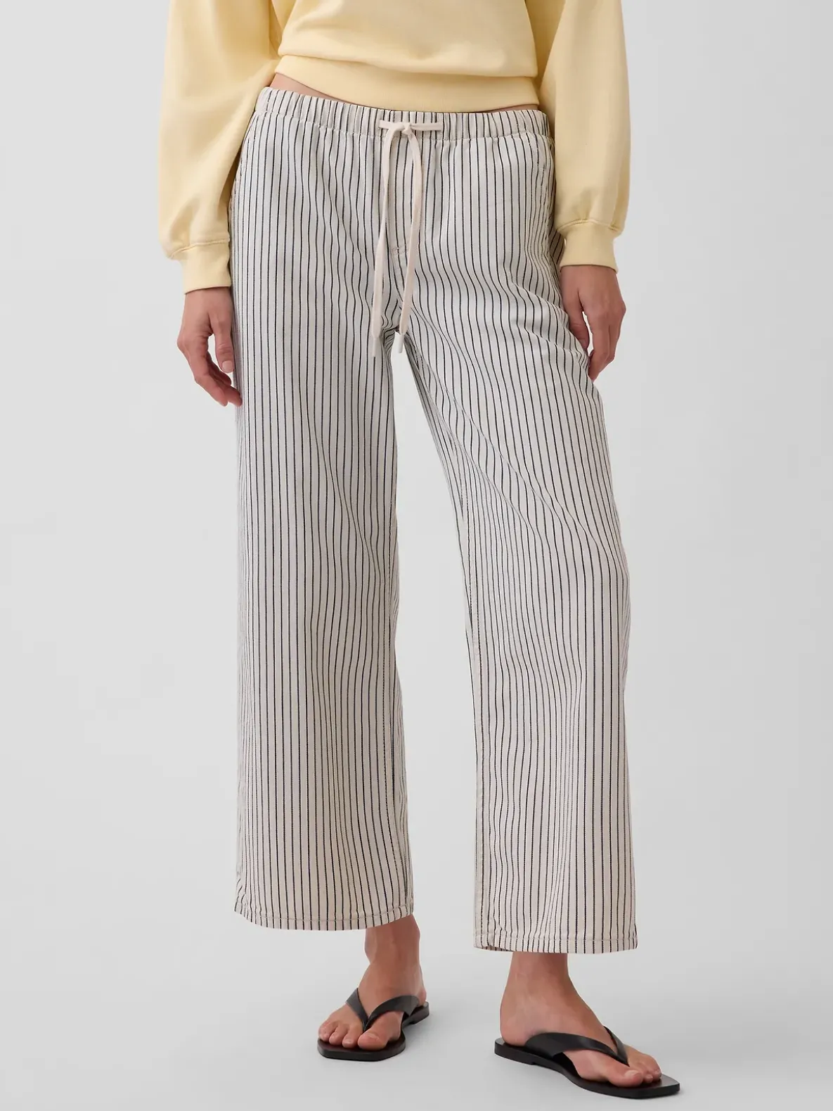 Low Rise '90s Loose Easy Crop Stripe Jeans