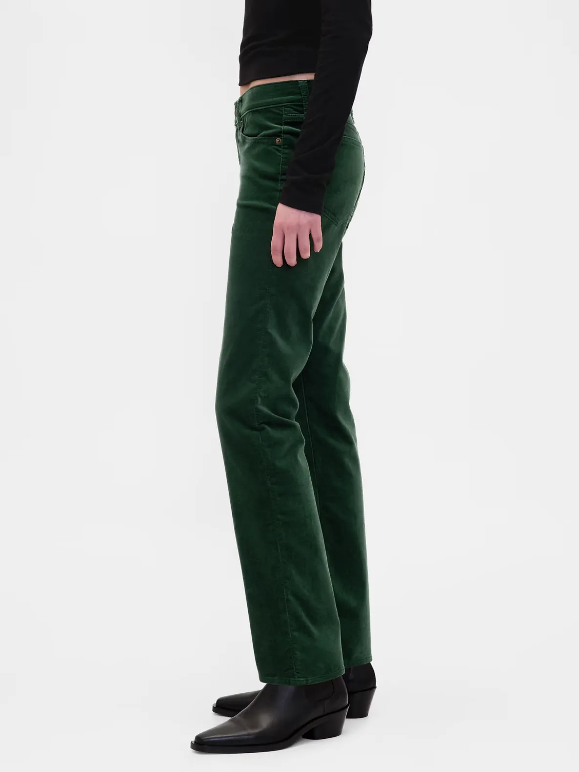 Low Rise Velvet '90s Slim Straight Pants