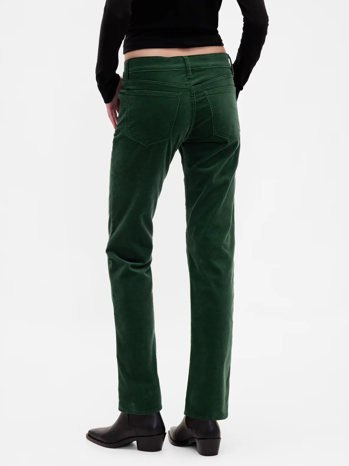 Low Rise Velvet '90s Slim Straight Pants