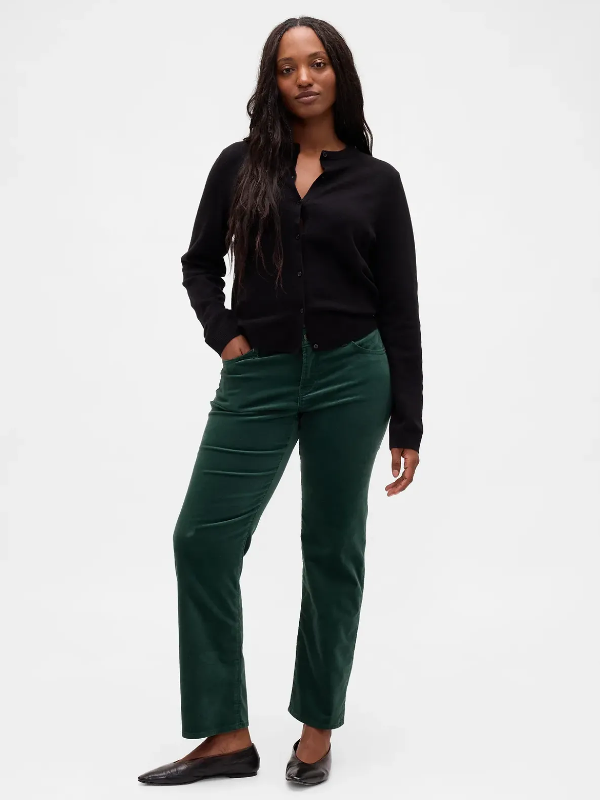 Low Rise Velvet '90s Slim Straight Pants