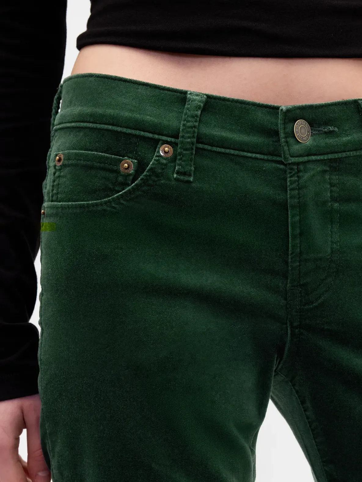 Low Rise Velvet '90s Slim Straight Pants