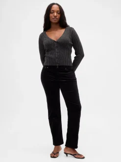 Low Rise Velvet '90s Slim Straight Pants