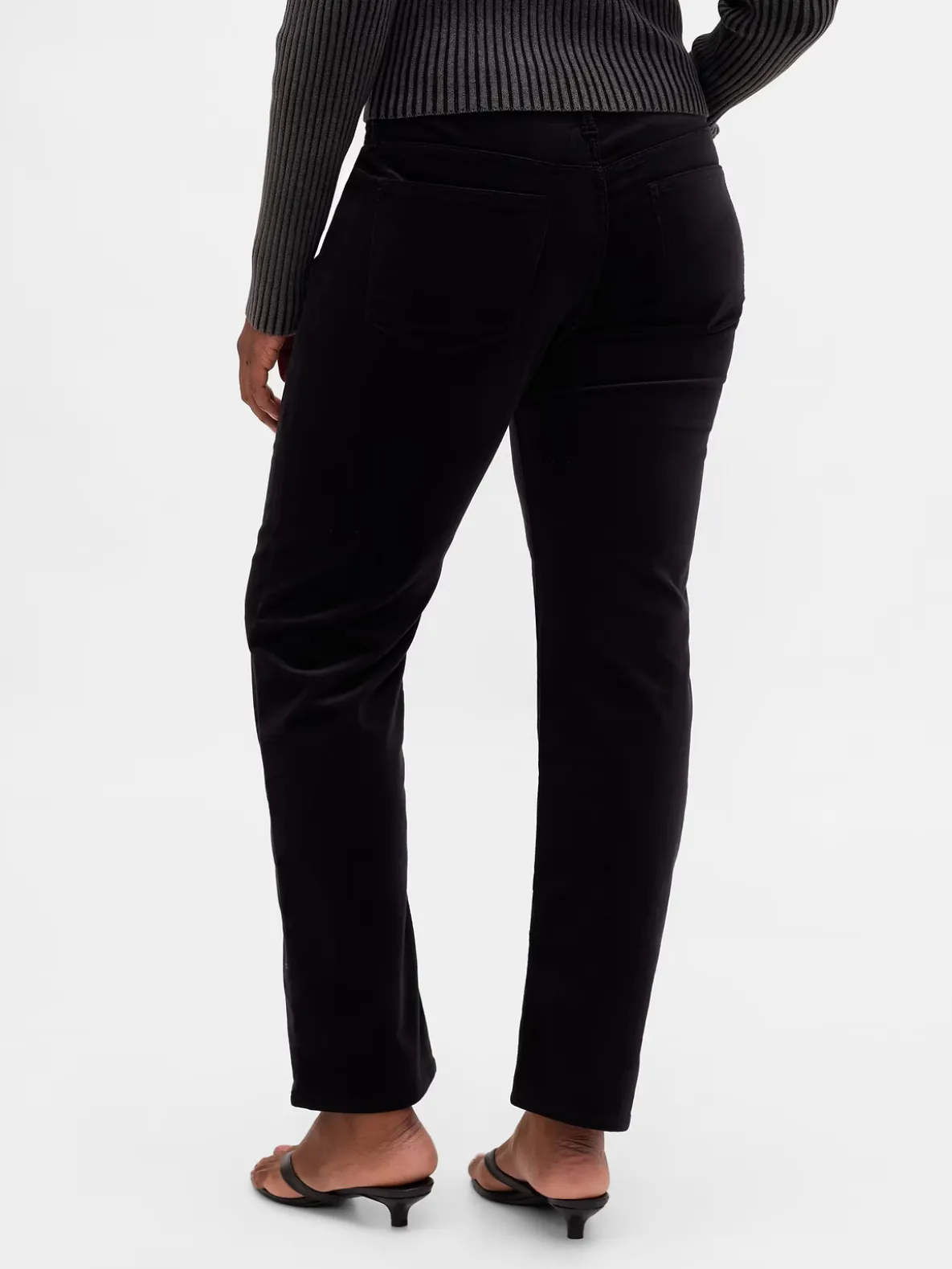 Low Rise Velvet '90s Slim Straight Pants