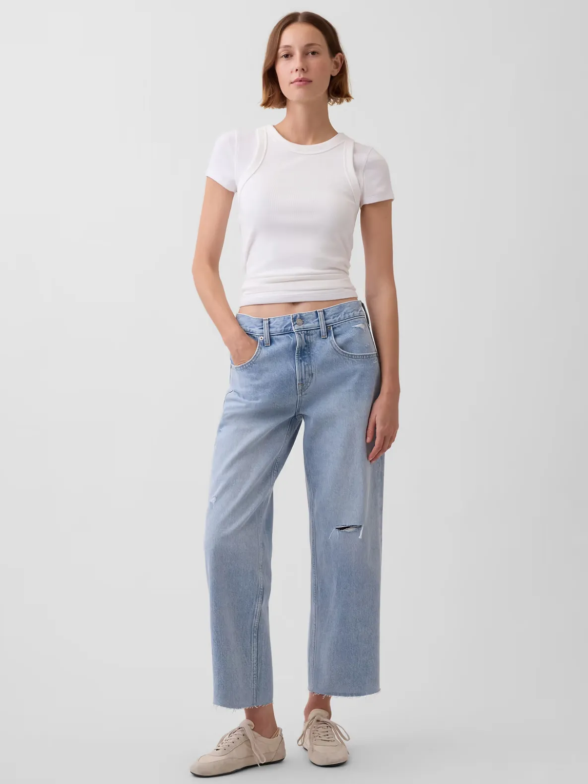 Low Slung Relaxed Crop Jeans