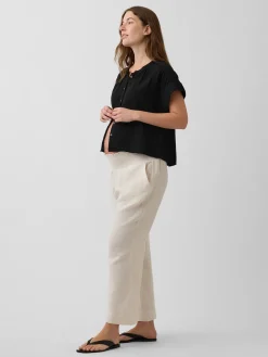 Maternity Cotton Gauze Full Panel Pants