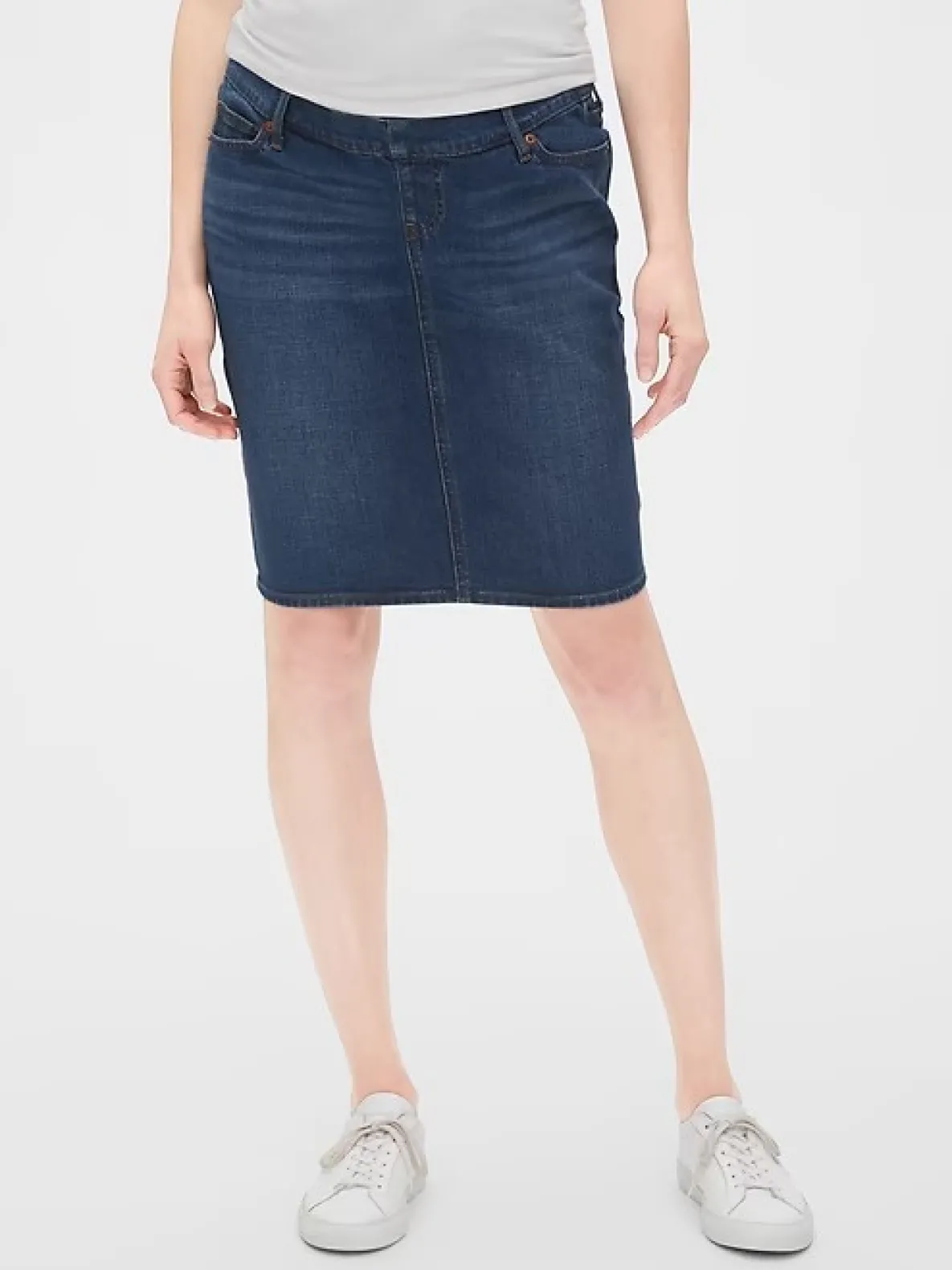Maternity Full Panel Denim Skirt