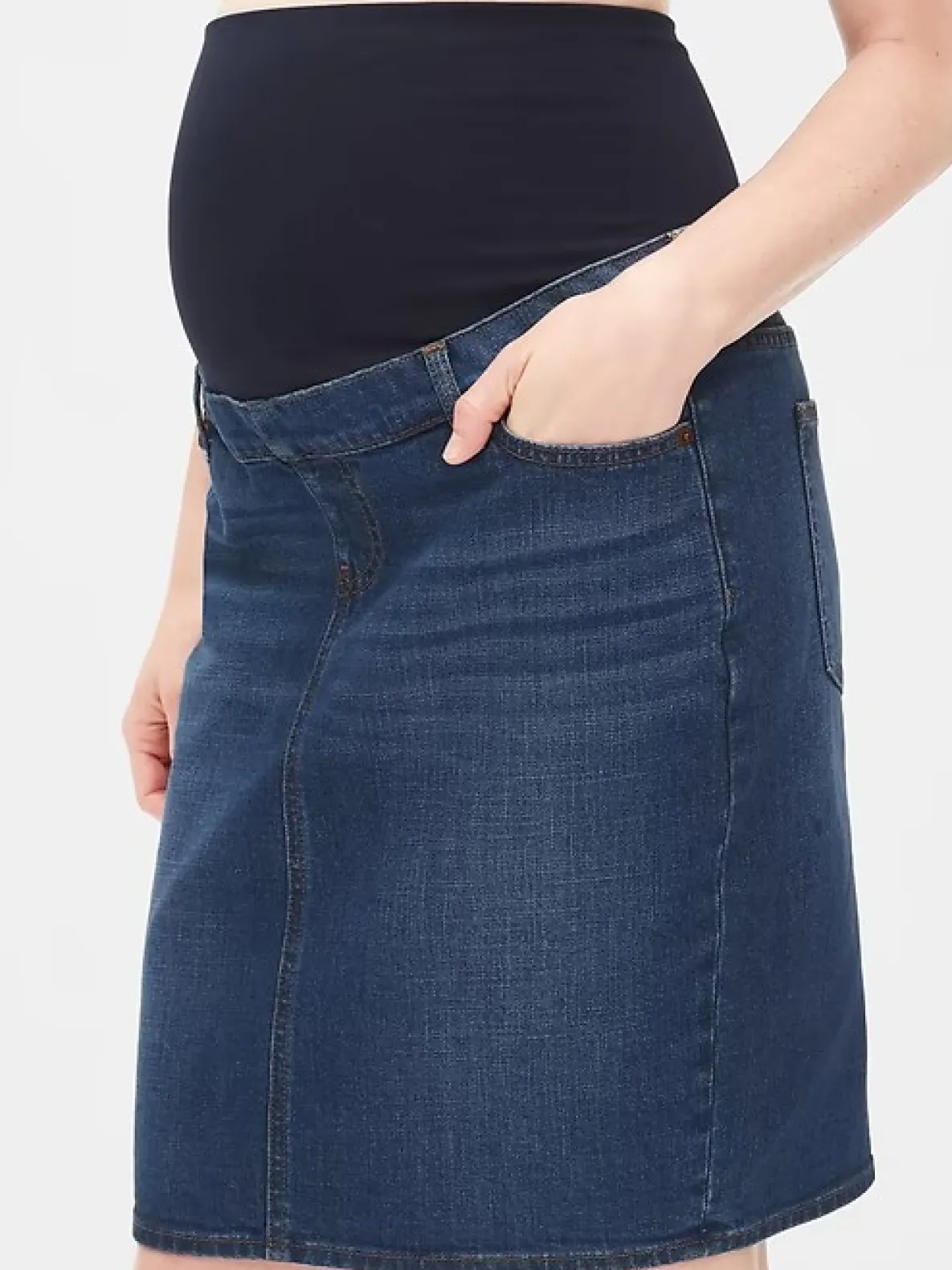 Maternity Full Panel Denim Skirt