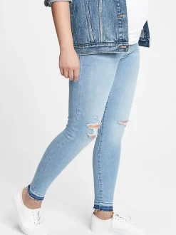 Maternity Full Panel Destructed Legging Jeans