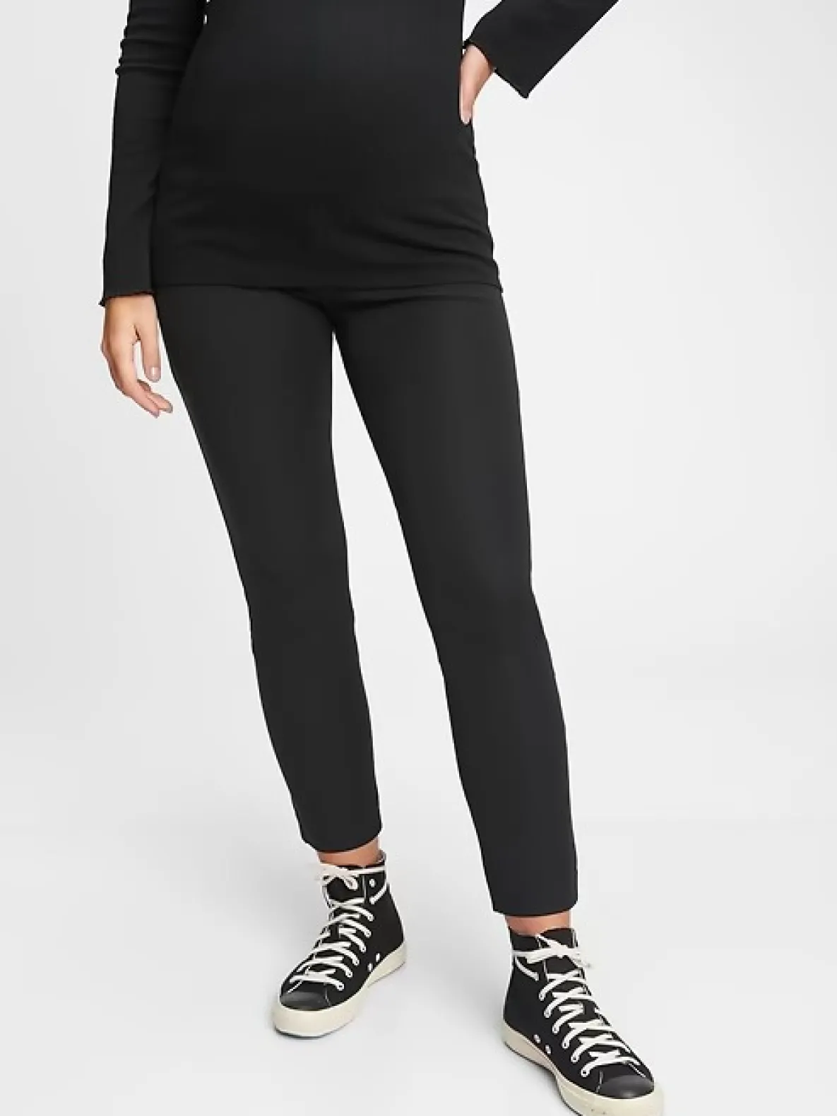 Maternity Full Panel Skinny Pants with Bi-Stretch