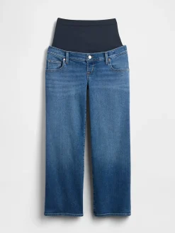 Maternity Full Panel Stride Wide-Leg Jeans
