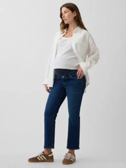 Maternity Full-Panel Straight Jeans
