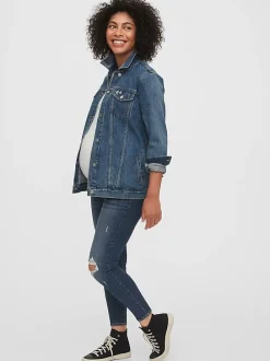 Maternity Inset Panel Skinny Ankle Jeans