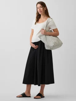 Maternity Mixed Media Drop-Waist Dress