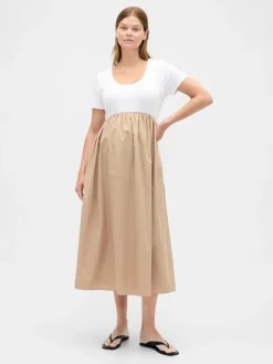 Maternity Mixed Media Maxi Dress