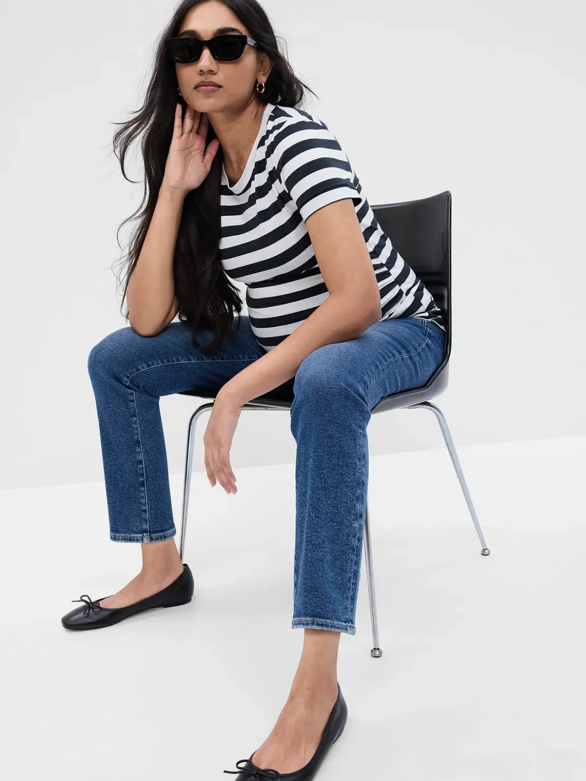 Maternity True Waistband Full Panel Vintage Slim Jeans