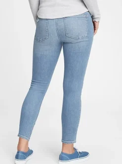 Maternity True Waistband Full Panel Destructed Skinny Ankle Jeans